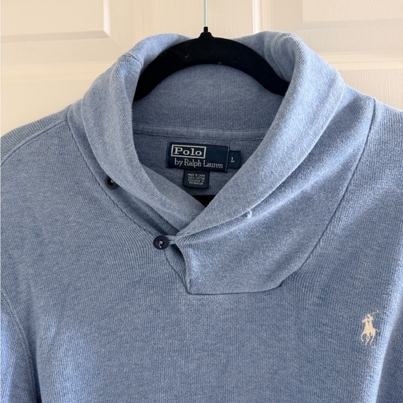 Polo Ralph Lauren Men’s Shawl Collar Pullover Sweater | Blue | Size L - Picture 2 of 4